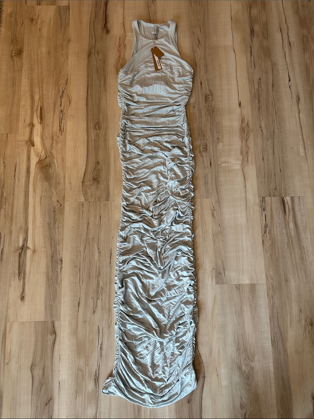 SKIMS Cupro Jersey Long  Ruched Maxi Dress - NWT